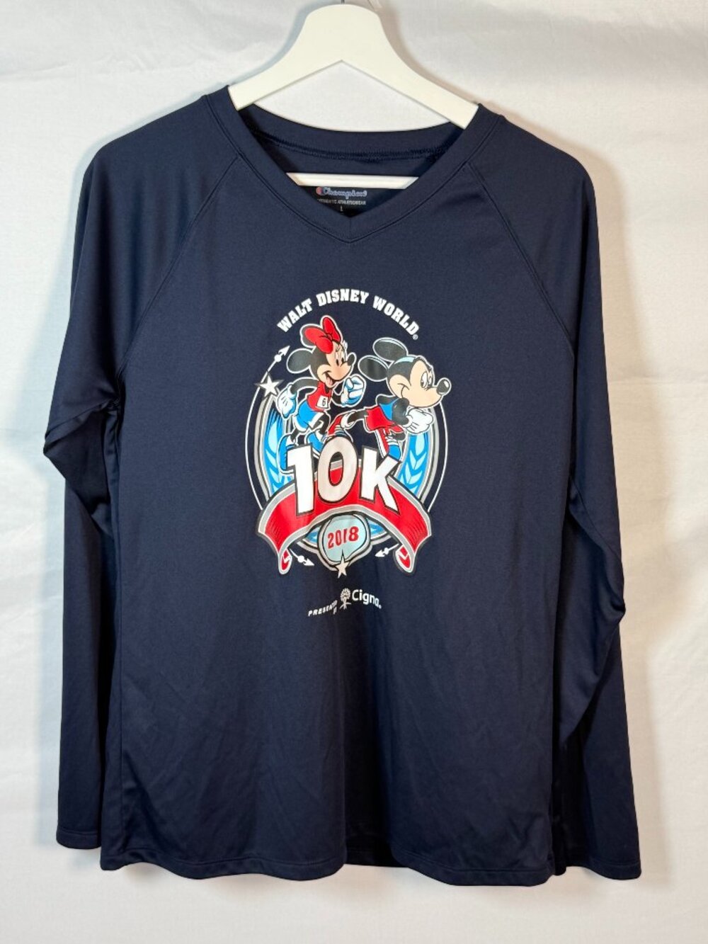 RunDisney 2018 Walt Disney World 10k Shirt Size Large Long Sleeve Champion